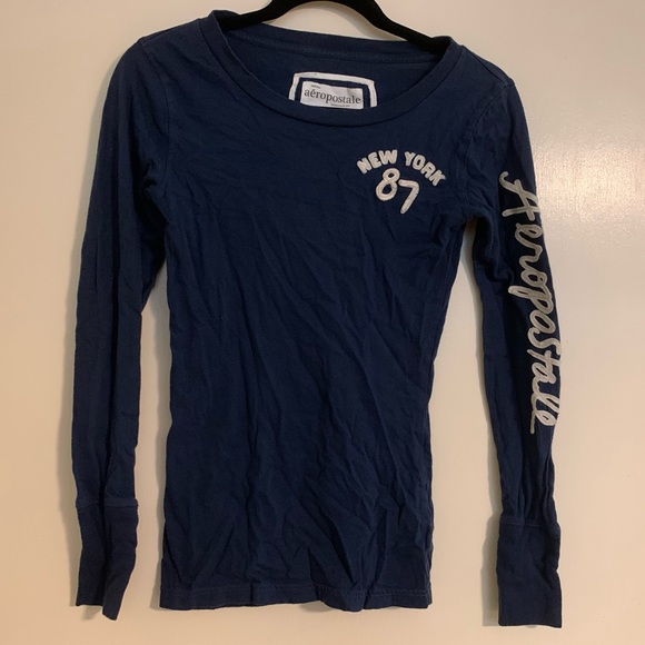 Aeropostale Navy Long Sleeve Top - Picture 1 of 2
